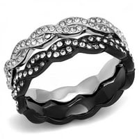 Ženski dvobojni prsten od nehrđajućeg čelika od nehrđajućeg čelika vrhunske kvalitete-Veličina 7