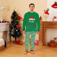 Identični obiteljski Božićni pidžama setovi s printom od tartana i pruga za malu djecu, odrasle i kućne ljubimce gornji dio i hlače