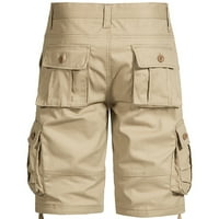 Muške skraćene teretne kratke hlače ljetni popust udobne jednobojne hlače s patentnim zatvaračem i gumbima za dječake modne casual