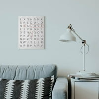 Stupell Industries Crossword Family Home Inspiration Word Crno -bijeli dizajn platno zidna umjetnost Ane Quach