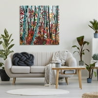 Moderni hrabri šumski krajolik s brezama Galerija pejzažnih slika na omotanom platnu zidna umjetnost