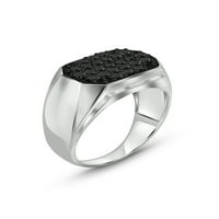Jewelersclub Crni dijamantni prstenovi za muškarce - 1. CTW Originalni crni dijamantni prsten za muškarce - hipoalergenino 0. Sterling