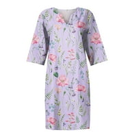 Ženska ljetna ležerna Vintage haljina s cvjetnim printom u obliku lista s izrezom u obliku slova u, Maksi haljina kratkih rukava