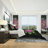 DesignArt 'Savršeni fraktalni cvijet u ljubičastom i zelenom' Modern & Contemporary Suvet Cover Set