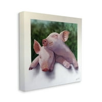 Slatka mazna svinja sentimentalna galerija portreta domaćih životinja omotano platno zidna umjetnost dizajn Alan Ouston