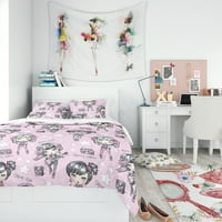 DesignArt 'Rock Girl Super Star Street Dance' Modern Teen Duvet Cover Set