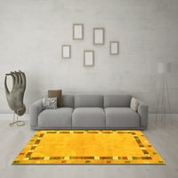 Tvrtka Allies strojno pere kvadratne apstraktne žute moderne unutarnje prostirke, površine 7 stopa
