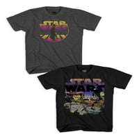 Darth Vader grafička majica za dječake iz Ratova zvijezda, 2 pakiranja, veličine 4-18