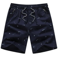 Modne muške Ležerne hlače s džepovima i rastezljivim printom za slobodno vrijeme, kratke hlače za proljetnu prodaju