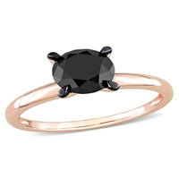 Carat T.W. Black Diamond 14kt ružičasti zlatni zaručnički prsten