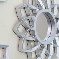 Set zidnih ogledala s cvjetnim lukovima od 9,5mat srebra