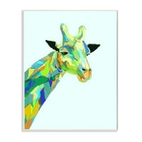 Apstraktni oblici žirafe, Plava Zelena dizajnerska zidna ploča za životinje, iz