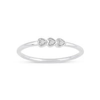 1 20CT TDW Dijamant Sterling Silver Tri srca prstena