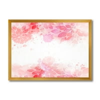 Dizajnerska umjetnost apstraktno prskanje ružičastih cvjetova uokvireni moderni umjetnički tisak