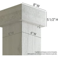 Stolarija od drveta Peki 6 12' 9 peki enduratan čempres fau-kvadratni stupac koji se ne sužava sa standardnim kapitelom i bazom