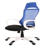 Moderna plavo-bijela mrežasta stolica s visokim leđima