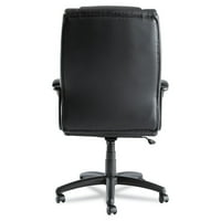 Izvršna kožna stolica s visokim naslonom i nagibom, podržavajuća težina, visina sjedala od 17,71 do 21,65, Crna
