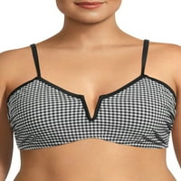 Vrijeme i tru žene plus veličine gingham v-wire bikini plivanje vrh