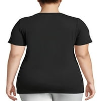 Ženska majica kratkih rukava s izrezom u obliku slova U, Plus veličine