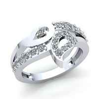 Autentični dijamant okruglog reza od 0,75 karata ženski naglasak na vjenčanju, neobični vjenčani prsten za godišnjicu od 14 karatnog