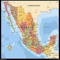 Karta plakata na zidu Meksika, 14.725 22.375