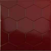 5 8 W 5 8 H Honeycomb Endurawall Dekorativni 3D zidna ploča, sjaj Merlot