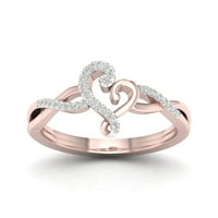 1 10CT TDW Diamond 10K ružičasto zlato Sažetak srca modni prsten
