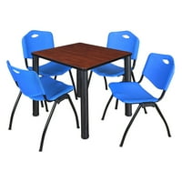 Kvadratni stol za odmor od trešnje s preklopnim stolicama