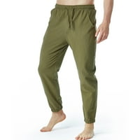 Teretne hlače za muškarce, muške modne obične casual hlače s elastičnim pojasom i džepovima, vojne zelene sportske hlače u boji