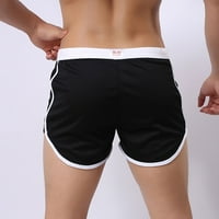 Muške hlače prevelike veličine s elastičnim pojasom i a-pojasom za plažu, casual sportske kratke hlače u crnoj boji 8