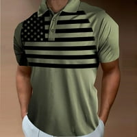 Polo majice za muškarce proljetno-ljetna moda labavi reveri s patentnim zatvaračem 3-inčni digitalni tisak Dan neovisnosti Top majica