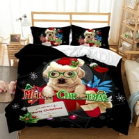 Modni Božićni set prekrivača s jastučnicama, Božićni setovi jorgana s printom losa, ultra mekani prekrivač, vrhunska posteljina,