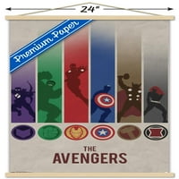 Comics of the comics-Avengers-minimalistički Zidni plakat s logotipom u drvenom magnetskom okviru, 22,375 34