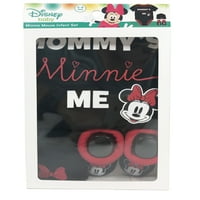 Minnie Mouse girl kit: bodi s kratkim rukavima, čizme i kapa za tuširanje, poklon set od 3 komada