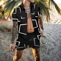 Muške ljetne košulje s kratkim rukavima s kratkim rukavima, Ležerne havajske košulje običnog kroja, crne, A-liste
