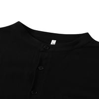 Muška ljetna majica, majica kratkih rukava, jednobojni vrhovi s izrezom henlee, pulover