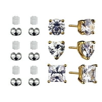 Briljast fini nakit Ženski multi oblik simuliran dijamantni naušnica set u 14kt zlatnim plaćenim srebrom