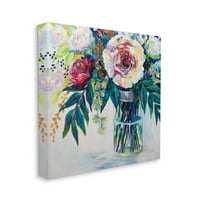 Svijetao Višebojni proljetni buket apstraktno slikarstvo platno zidni umjetnički dizajn Janette vertentes, 36 36