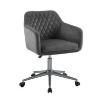 LINON ABRAM stolica zadatka s podesivom visinom i okretnim, lb. kapacitetom, siva baršunasta tkanina