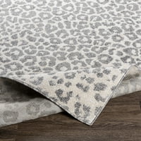 Umjetnički tkalci Positano Animal Print Područje prostirke, srednje siva, 5'3 7'3