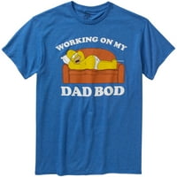 Homer Simpson radi na velikoj muškoj grafičkoj majici od 2 inča