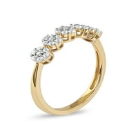 Imperijalno 10k žuto zlato 1 4CT TDW Dijamantski modni prsten Cluster Cluster