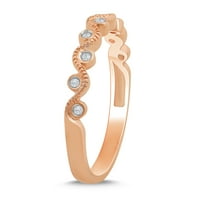 Prsten od ružičastog zlata od 10 karata s dijamantnim naglaskom u obliku dijamanta