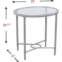 Izbor metalni stakleni ovalni bočni stol