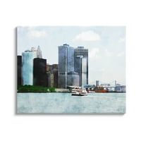 Stupell Industries njujorška luka Gradski pejzaž Gradska galerija slika omotano platno tiskanje zidne umjetnosti