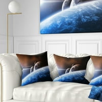Jedinstveni svemirski planet krajolik - Sažetak jastuka za bacanje - 18x18