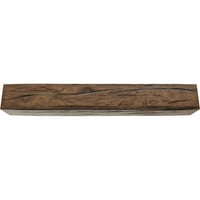 Ekena Millwork 10 W 10 h 16'l 3-strana Riverwood Endurathane Fau Wood Strop Grep, Premium star