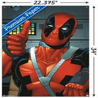 Comics-Deadpool-zidni poster s podignutim prstima i gumbima, 22.375 34