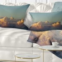 Designart Orange Clouds Šareni zalazak sunca na nebu - pejzažni tiskani jastuk za bacanje - 12x20