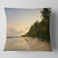 Dizajnirati Expanyve tropska večer na plaži - Moderni jastuk za bacanje mora - 18x18